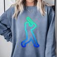 Baseball Player Graphic Comfort Colors Sweatshirt Denim Baseball Player Graphic Comfort Colors Sweatshirt Denim