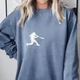 Baseball Player Home Run Team Sport Lover Softball Family Premium Tri-Blend Comfort Colors Sweatshirt Denim