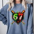 Baseball Six Seven 67 Meme Ice Cream Drip Xmas Women Men Comfort Colors Sweatshirt Denim