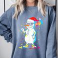 Baseball Snowman Drip Cool Christmas Men Boys Girls Comfort Colors Sweatshirt Denim Baseball Snowman Drip Cool Christmas Men Boys Girls Comfort Colors Sweatshirt Denim