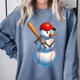 Baseball Snowman Merry Christmas Xmas Pajamas Men Women Kids Comfort Colors Sweatshirt Denim Baseball Snowman Merry Christmas Xmas Pajamas Men Women Kids Comfort Colors Sweatshirt Denim