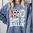 Baseball Soccer Basketball 100 Days Of School Comfort Colors Sweatshirt Denim