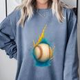 Baseball Splash Team Player For Kids Men Women Comfort Colors Sweatshirt Denim Baseball Splash Team Player For Kids Men Women Comfort Colors Sweatshirt Denim