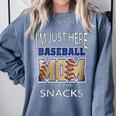 Baseball Sport I’m Just Here For The Snacks Baseball Mom Comfort Colors Sweatshirt Denim Baseball Sport I’m Just Here For The Snacks Baseball Mom Comfort Colors Sweatshirt Denim