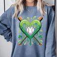 Baseball St Patricks Day Boys Girls Men Women Shamrock Green Comfort Colors Sweatshirt Denim Baseball St Patricks Day Boys Girls Men Women Shamrock Green Comfort Colors Sweatshirt Denim