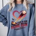 Baseball Valentine Love Is Our Home Run Apparel Comfort Colors Sweatshirt Denim