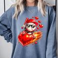 Baseball Valentine's Day Drip Ice Cream Team Comfort Colors Sweatshirt Denim