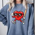 Baseball Valentines Day Heart Boys Sports Love Comfort Colors Sweatshirt Denim Baseball Valentines Day Heart Boys Sports Love Comfort Colors Sweatshirt Denim