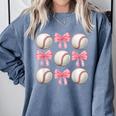 Baseballs And Bows Coquette Baseball Mom Baseball Coach Girl Comfort Colors Sweatshirt Denim Baseballs And Bows Coquette Baseball Mom Baseball Coach Girl Comfort Colors Sweatshirt Denim