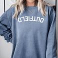 BaseballSoftball Upside Down Outfield Comfort Colors Sweatshirt Denim
