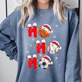 Basketball Baseball Soccer Christmas Ho Ho Ho Santa Xmas Comfort Colors Sweatshirt Denim Basketball Baseball Soccer Christmas Ho Ho Ho Santa Xmas Comfort Colors Sweatshirt Denim