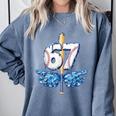 Blue Camo Baseball 67 Six Seven Camo Ice Cream Drip Boy Teen Comfort Colors Sweatshirt Denim Blue Camo Baseball 67 Six Seven Camo Ice Cream Drip Boy Teen Comfort Colors Sweatshirt Denim