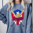 Boricua Puerto Rico Baseball Coqui Frog Pava Hat Fan Comfort Colors Sweatshirt Denim