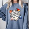 My Boy Might Not Always Swing But I Do Baseball Mom Mama Son Comfort Colors Sweatshirt Denim