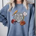 My Boy Might Not Always Swing Baseball Mom Premium Comfort Colors Sweatshirt Denim