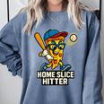 Boys Pizza Theme Baseball Home Hitter Comfort Colors Sweatshirt Denim Boys Pizza Theme Baseball Home Hitter Comfort Colors Sweatshirt Denim
