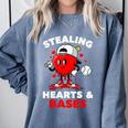 Boys Valentines Baseball Drip Icecream Stealing Hearts Kids Comfort Colors Sweatshirt Denim Boys Valentines Baseball Drip Icecream Stealing Hearts Kids Comfort Colors Sweatshirt Denim