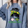 Brazil Baseball Mom Messy Bun Comfort Colors Sweatshirt Denim Brazil Baseball Mom Messy Bun Comfort Colors Sweatshirt Denim