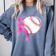 Breast Cancer Awareness Baseball Mom Comfort Colors Sweatshirt Denim Breast Cancer Awareness Baseball Mom Comfort Colors Sweatshirt Denim