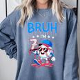 Bruh I'm 7 Baseball Ice Cream Drip It's My 7th Birthday Comfort Colors Sweatshirt Denim
