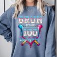 Bruh It's My 100 Days Of School Baseball Ice Cream Drip Boys Comfort Colors Sweatshirt Denim Bruh It's My 100 Days Of School Baseball Ice Cream Drip Boys Comfort Colors Sweatshirt Denim