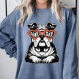 Bulldog Mascot Sports Fan Football Basketball Baseball Comfort Colors Sweatshirt Denim Bulldog Mascot Sports Fan Football Basketball Baseball Comfort Colors Sweatshirt Denim