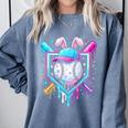 Bunny Baseball Hat With Ice Cream Easter Day Boys Kids Girls Comfort Colors Sweatshirt Denim Bunny Baseball Hat With Ice Cream Easter Day Boys Kids Girls Comfort Colors Sweatshirt Denim