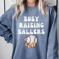 Busy Raising Ballers Baseball Mom Groovy Mother Day Comfort Colors Sweatshirt Denim Busy Raising Ballers Baseball Mom Groovy Mother Day Comfort Colors Sweatshirt Denim
