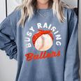 Busy Raising Ballers Baseball Mom Sons Comfort Colors Sweatshirt Denim Busy Raising Ballers Baseball Mom Sons Comfort Colors Sweatshirt Denim
