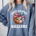 Busy Raising Ballers Basketball Baseball Mom For Women Comfort Colors Sweatshirt Denim Busy Raising Ballers Basketball Baseball Mom For Women Comfort Colors Sweatshirt Denim