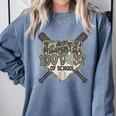 Camo 100 Days Of School Baseball Home Plate Drip Boy Kids Comfort Colors Sweatshirt Denim