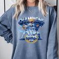 Champions 2025 Baseball Retro Athletic Celebration Theme Comfort Colors Sweatshirt Denim
