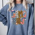 Checkered Leopard Game Day Baseball Men Women Kids Comfort Colors Sweatshirt Denim