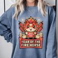 Chinese New Year 2026 Fire Horse Celebration Raglan Baseball Tee Comfort Colors Sweatshirt Denim