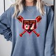 Chocolate 67 Drip Baseball Valentine Love Sports Comfort Colors Sweatshirt Denim