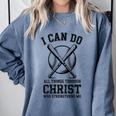 Christian Baseball Philippians 4 Comfort Colors Sweatshirt Denim Christian Baseball Philippians 4 Comfort Colors Sweatshirt Denim