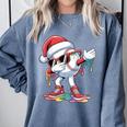 Christmas Baseball Ice Cream Dripping Santa Baseball Drip Comfort Colors Sweatshirt Denim Christmas Baseball Ice Cream Dripping Santa Baseball Drip Comfort Colors Sweatshirt Denim