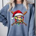 Christmas Baseball Pajama Santa For Men Boys Girls Kids Xmas Comfort Colors Sweatshirt Denim Christmas Baseball Pajama Santa For Men Boys Girls Kids Xmas Comfort Colors Sweatshirt Denim