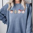 Christmas Baseball Player X-Mas Balls Comfort Colors Sweatshirt Denim