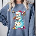 Christmas Baseball Snowman Drip For Boys Men Girls Women Comfort Colors Sweatshirt Denim