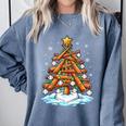 Christmas Baseball Tree Lights Xmas Comfort Colors Sweatshirt Denim Christmas Baseball Tree Lights Xmas Comfort Colors Sweatshirt Denim