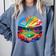 Colorful Baseball Field Home Run Baseball Player Fans Comfort Colors Sweatshirt Denim Colorful Baseball Field Home Run Baseball Player Fans Comfort Colors Sweatshirt Denim