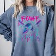 Cool Baseball F Caw F Crow Fcawf Raven Fawk Off Bird Comfort Colors Sweatshirt Denim