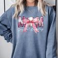 Coquette Baseball Mom Sorry Can't Baseball Bye Mother's Day Comfort Colors Sweatshirt Denim Coquette Baseball Mom Sorry Can't Baseball Bye Mother's Day Comfort Colors Sweatshirt Denim