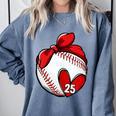 Custom Baseball Mom Number 25 Heart For Mom Mommy Comfort Colors Sweatshirt Denim