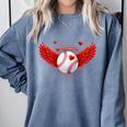 Cute Baseball &Cupid Wings Happy Valentines Boys Men Comfort Colors Sweatshirt Denim Cute Baseball &Cupid Wings Happy Valentines Boys Men Comfort Colors Sweatshirt Denim