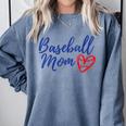 Cute Baseball Mom Heart Matching Mama Mother's Day Women's Comfort Colors Sweatshirt Denim