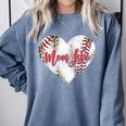 Cute Baseball Mom Heart Mother's Day Sport Mama Mom Life Comfort Colors Sweatshirt Denim