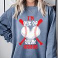 Cute Baseball Mom Out Of Your League Mommy Sports Players Comfort Colors Sweatshirt Denim