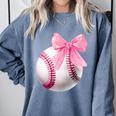 Cute Coquette Baseball Pink Bow Player & Fan Girls Comfort Colors Sweatshirt Denim Cute Coquette Baseball Pink Bow Player & Fan Girls Comfort Colors Sweatshirt Denim